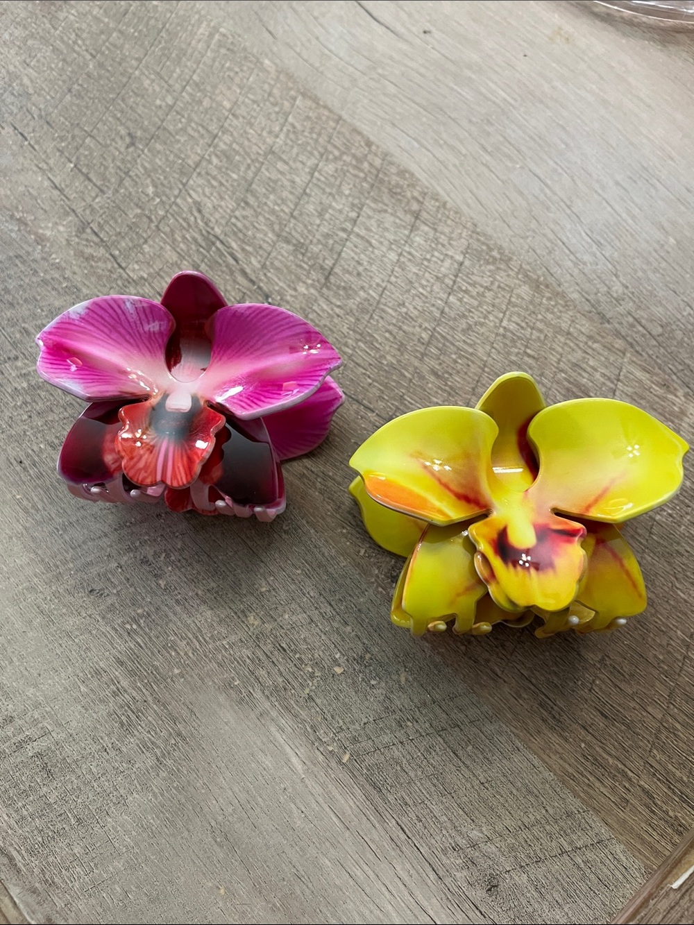 Floral Orchid Hair Claw Clips